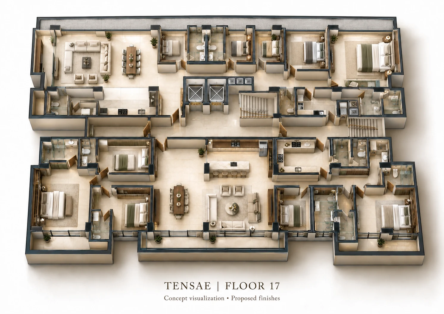 Floor 17 — full-floor 3D concept